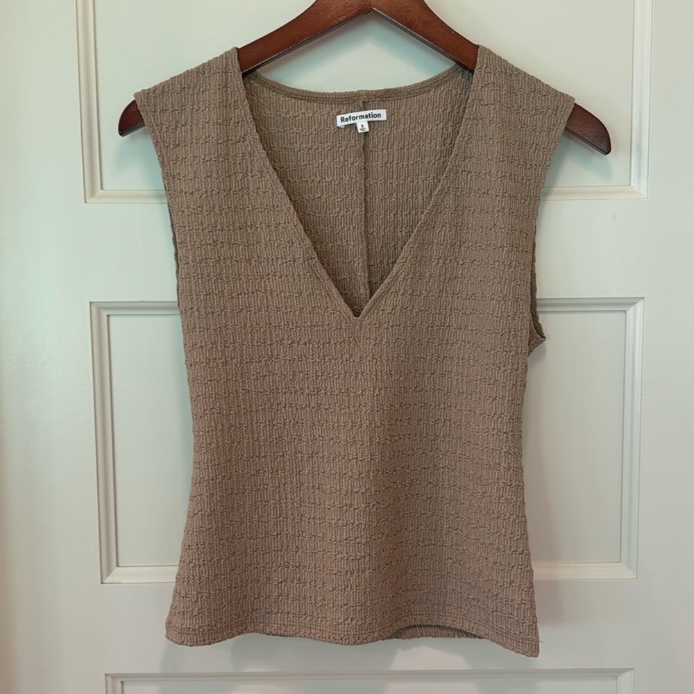 Reformation Alivia Knit Top Toffee - Size S